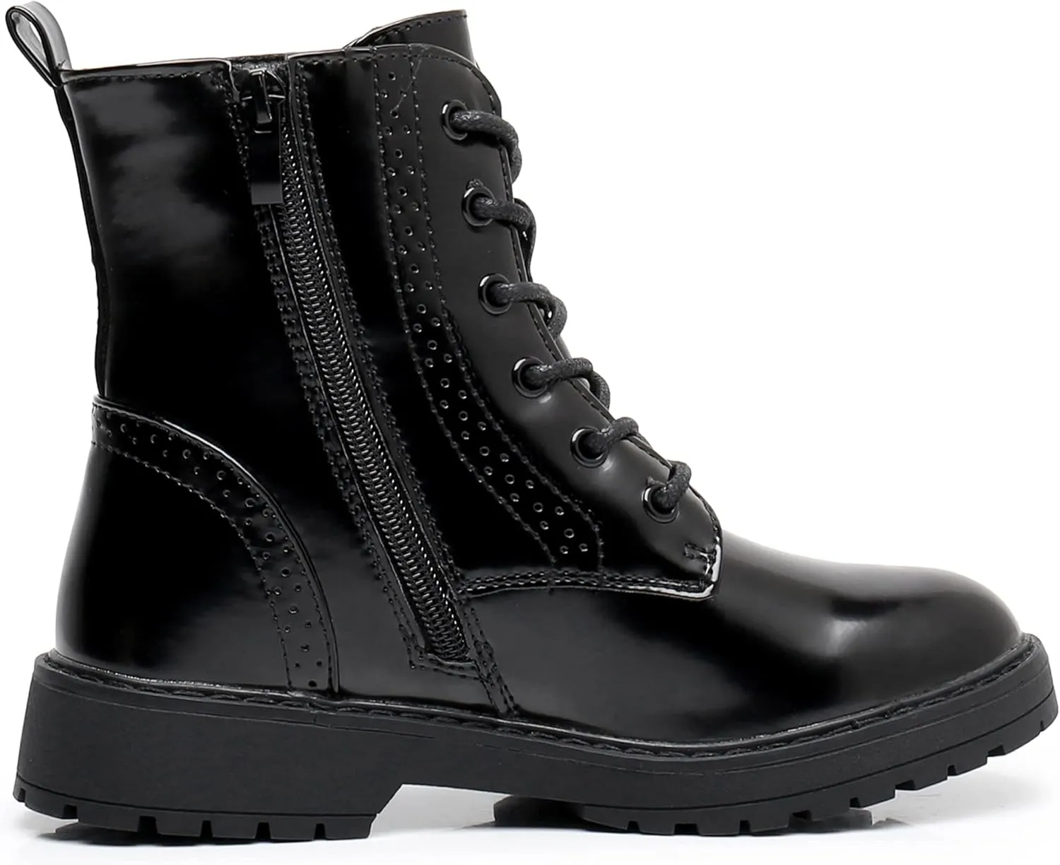Blikcon Kids Girls Combat Ankle Boots Lace up Inner Zipper Fashion Booties (Little Kid/Big Kid)…