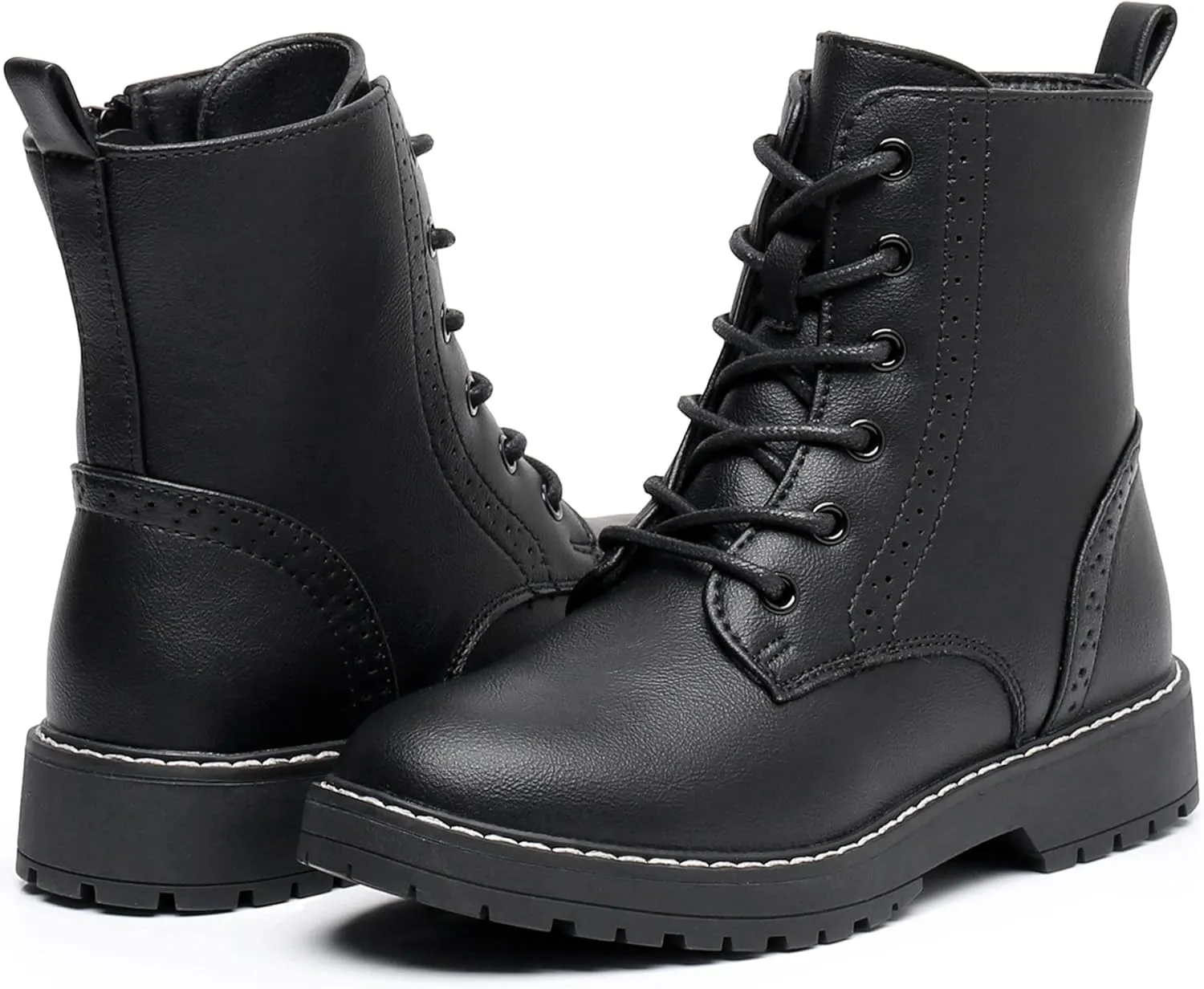 Blikcon Kids Girls Combat Ankle Boots Lace up Inner Zipper Fashion Booties (Little Kid/Big Kid)…