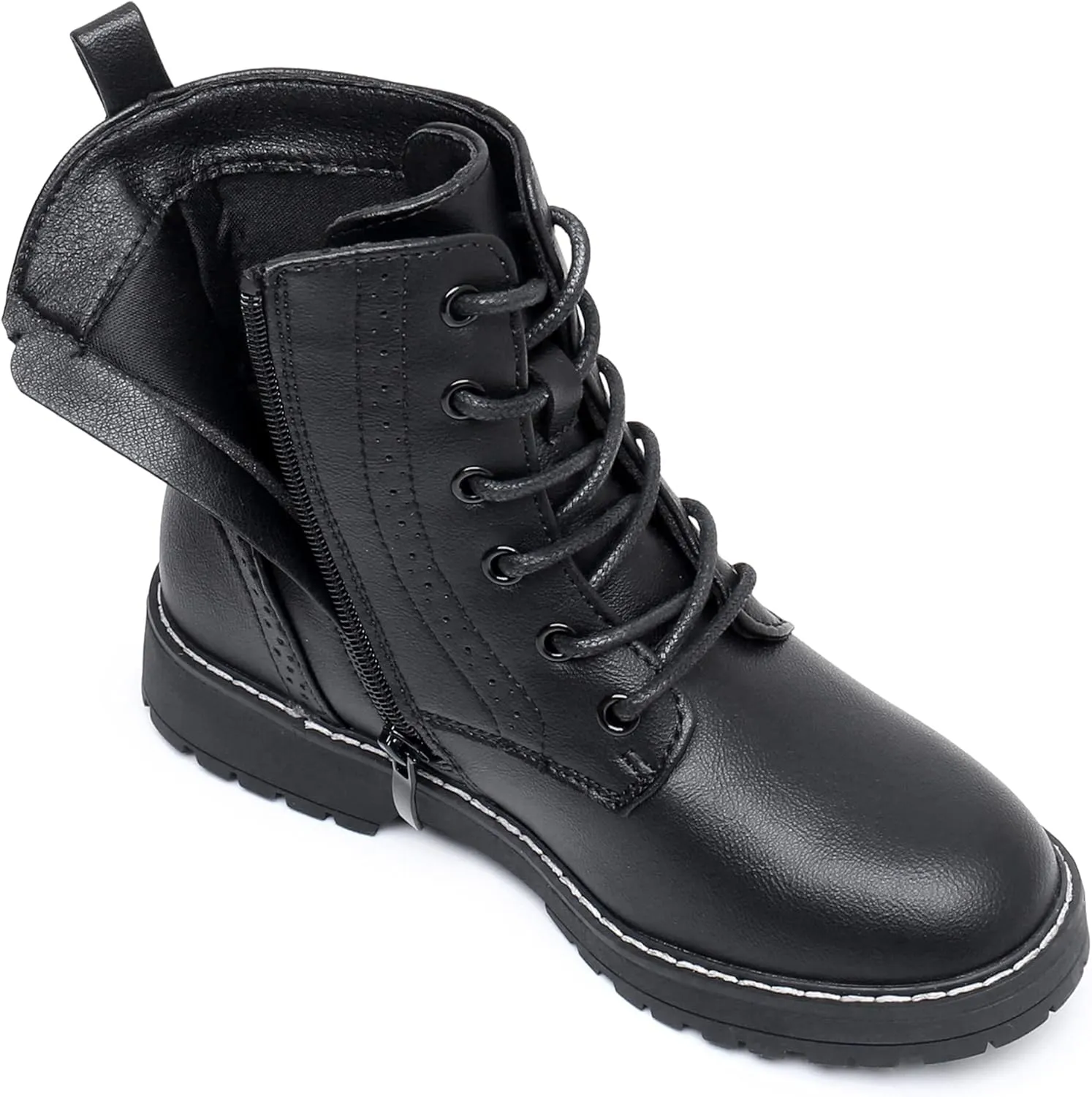 Blikcon Kids Girls Combat Ankle Boots Lace up Inner Zipper Fashion Booties (Little Kid/Big Kid)…