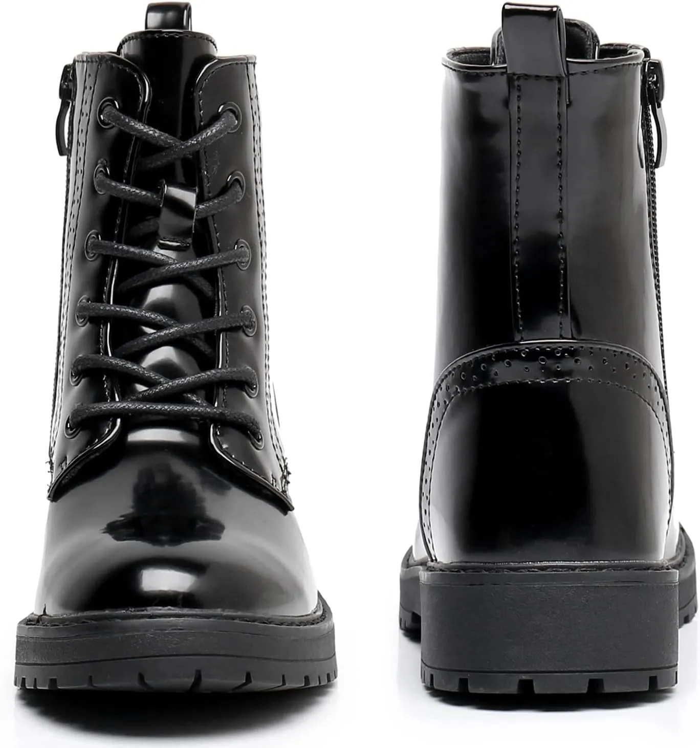 Blikcon Kids Girls Combat Ankle Boots Lace up Inner Zipper Fashion Booties (Little Kid/Big Kid)…
