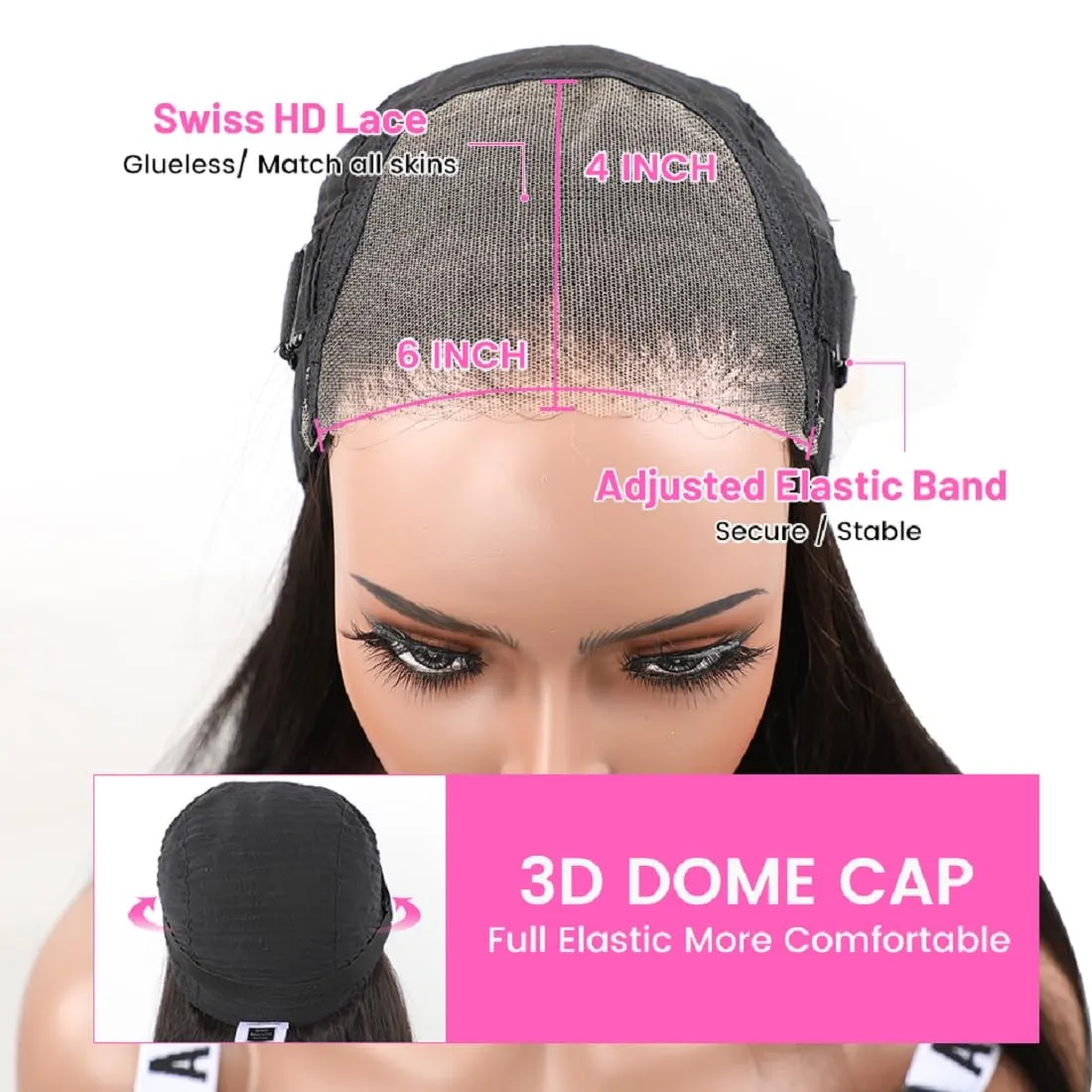 BLY 6x4 HD Lace Glueless Bob Wig Human Hair Ready to Wear and Go Short Bob Lace Pre Cut Wig Deep Wave Hair 12 Inch for Women Pre Plucked Natural Black Color Wet and Wavy