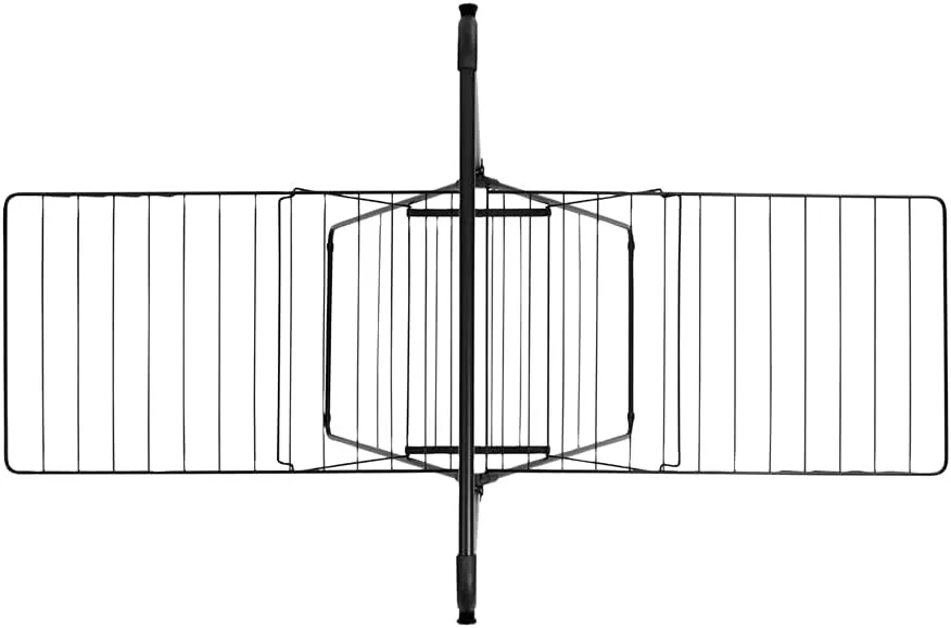 Brabantia HangOn Laundry Drying Rack with Garment Rail (82ft / Matt Black) Compact, Foldaway, Adjustable Indoor Stainless Steel Clothes Horse