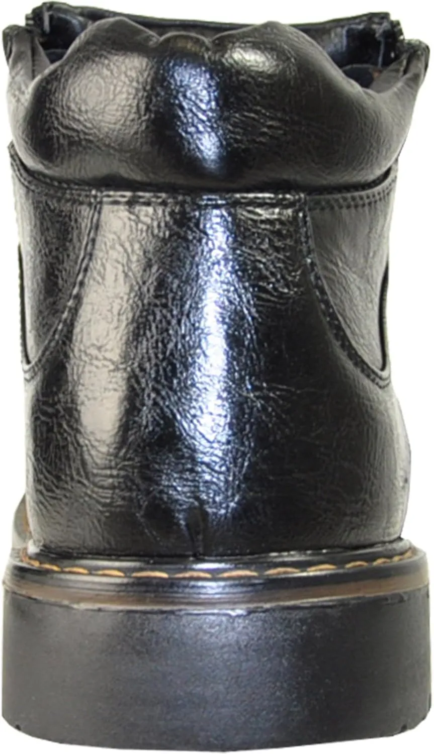 bravo! Men Waterproof Winter Boot DEAN with Fur Lining and Double Zipper Black and Brown Size 7 to 13