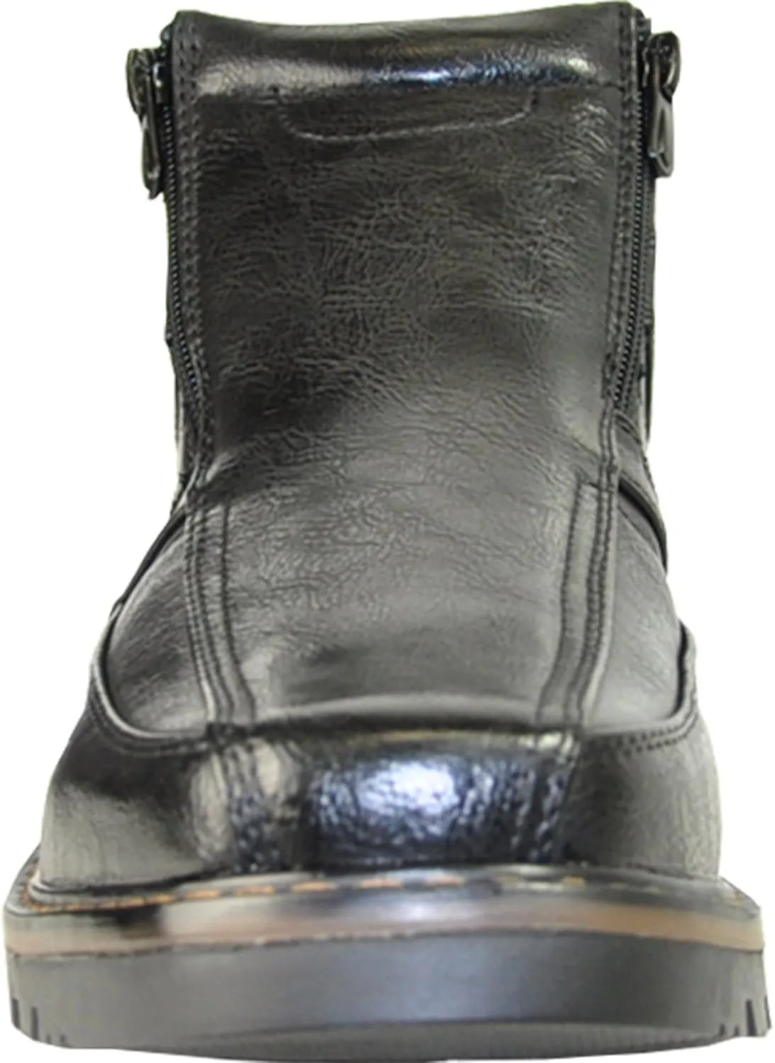 bravo! Men Waterproof Winter Boot DEAN with Fur Lining and Double Zipper Black and Brown Size 7 to 13