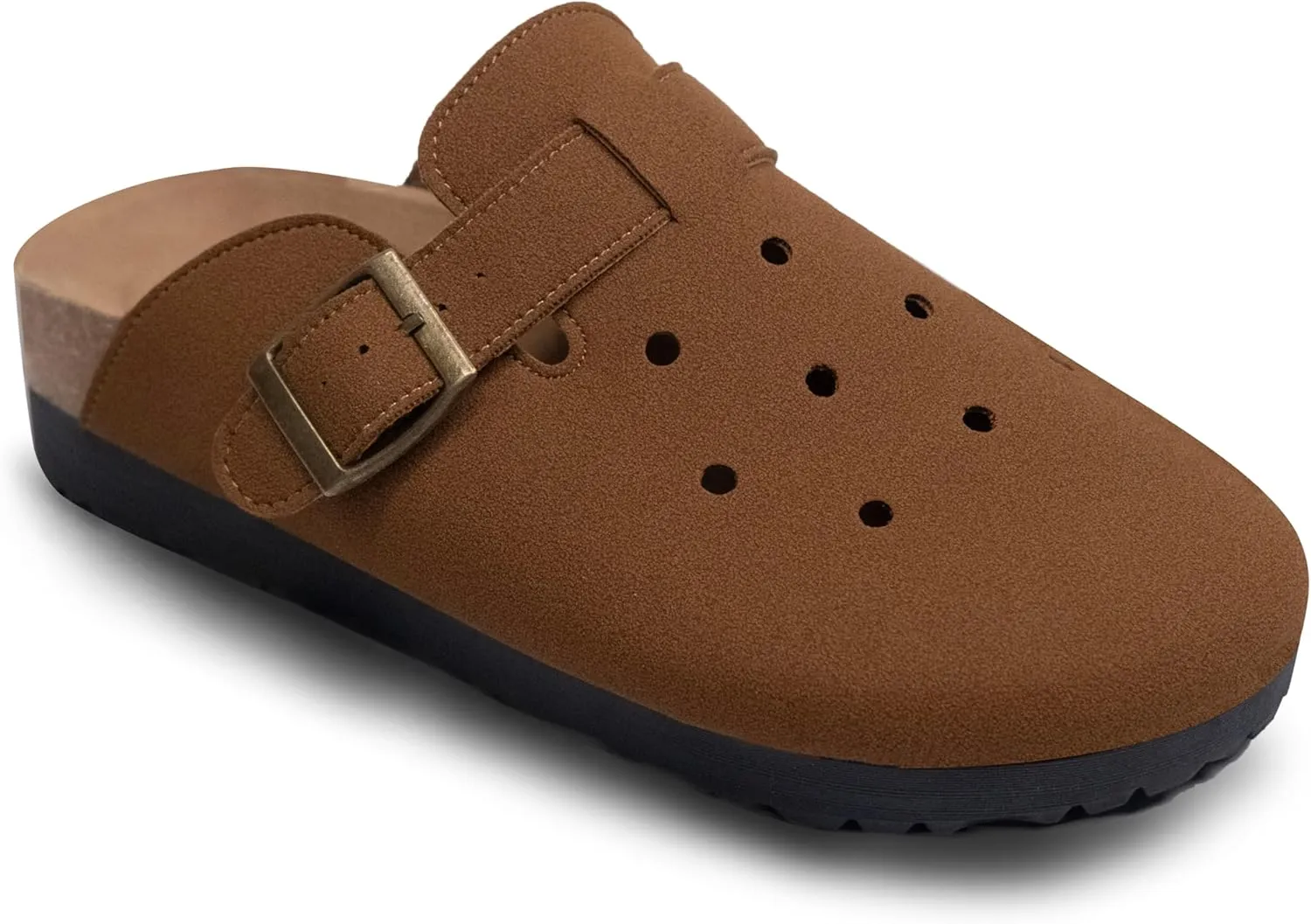 Breathable Women’s Clogs Ventilated Hollow Design Mules with Soft Cork Footbed and Arch Support