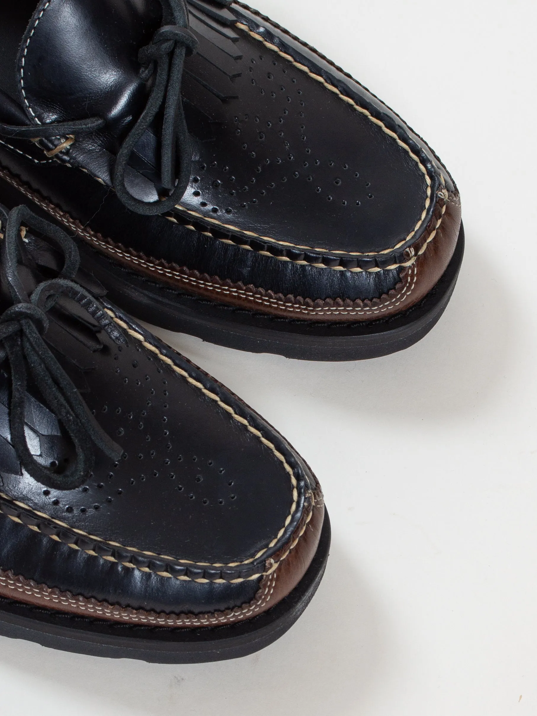 Bright Shoemakers, Kiltie Moc Loafer, Black/ Brown