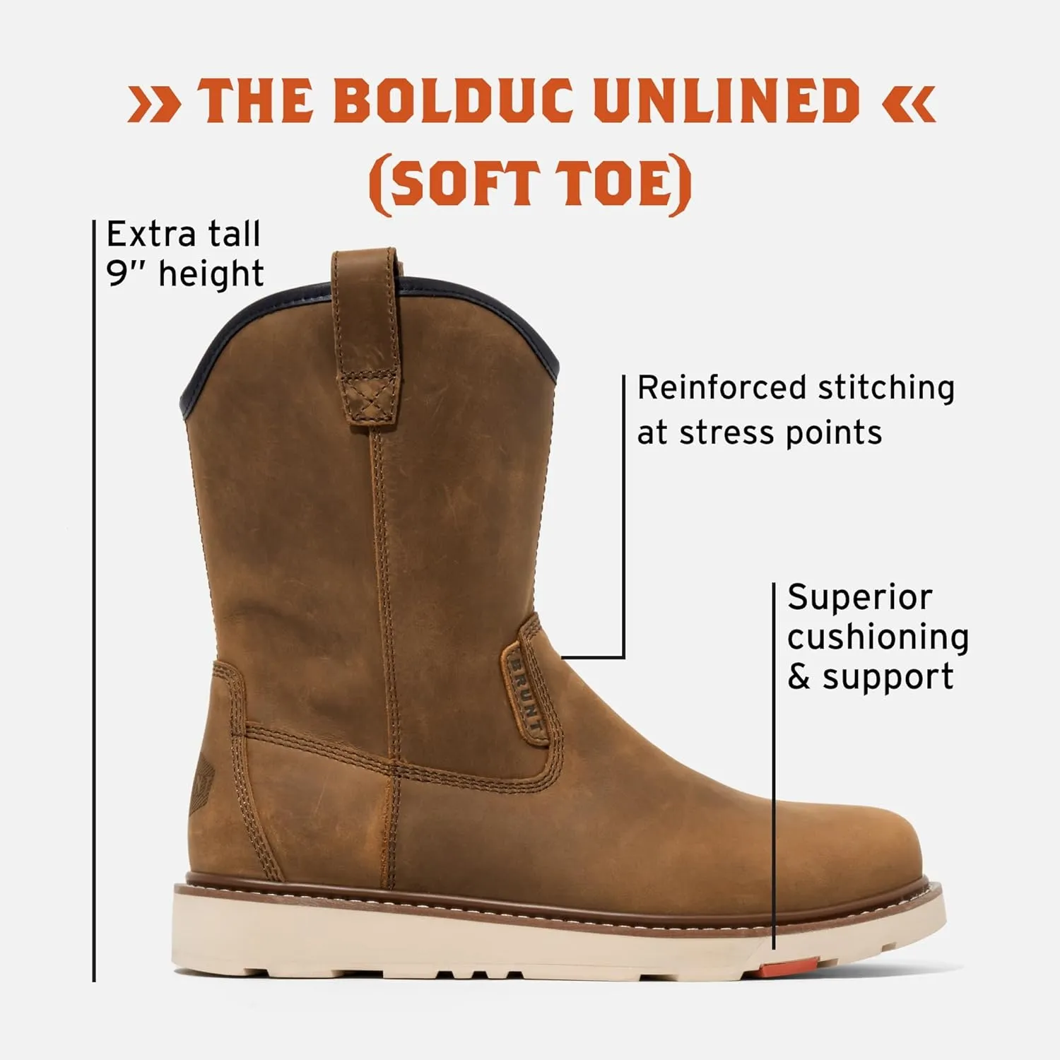 BRUNT Men's The Bolduc Soft Toe Construction Boot