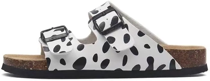 Buckle flat cork slippers summer men's and women's beach line button increase outdoor leisure slippers (Spot, Adult, Women, 10.5, Numeric Range, US Footwear Size System, 11, Medium)