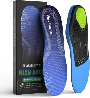 Bukihome Arch Support Insoles for Plantar Fasciitis - 220 lbs Heavy Duty Support Insoles for Men Women, Flat Feet Orthotic Shoe Inserts, Work Boot Insoles, Comfort for Standing Walking All Day-Size L