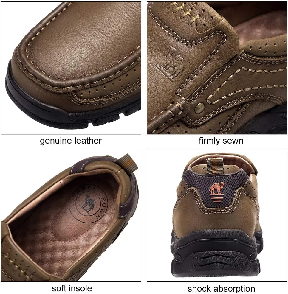 CAMEL CROWN Mens Loafers Slip On Loafer Leather Casual Walking Shoes Comfortable for Work Office Dress Outdoor
