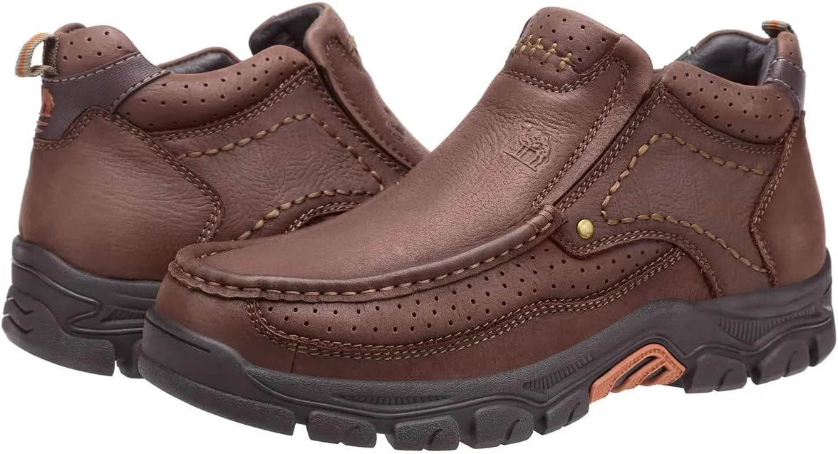 CAMEL CROWN Mens Slip On Loafer Mid-top Leather Casual Walking Shoes Comfortable for Work Office Dress Outdoor