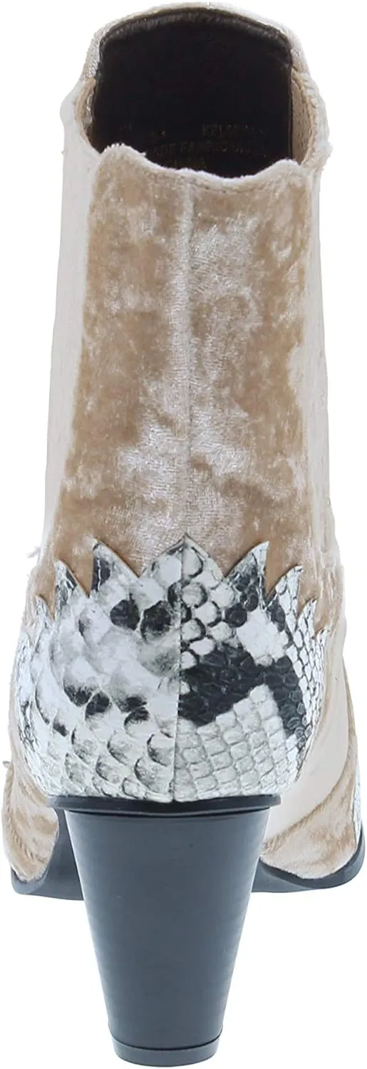 Cape Robbin Women Mixed Media Pointy Toe Flame Pattern Cowboy Bootie HJ88