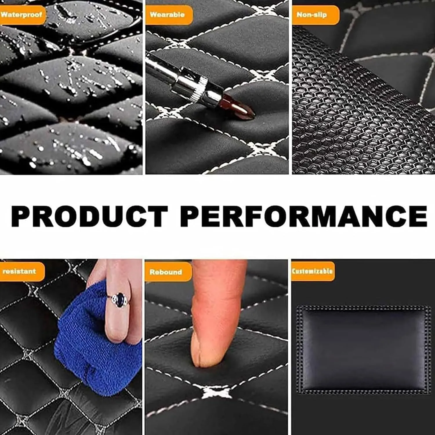 Car Cargo Liners for Mitsubishi Eclipse Cross PHEV 2021 2022 2023, PU Leather Rear Trunk Mats Boot Mats Liner Pad Cargo Tray Liners Carpets All Weather Waterproof Anti-Slip Interior Accessories