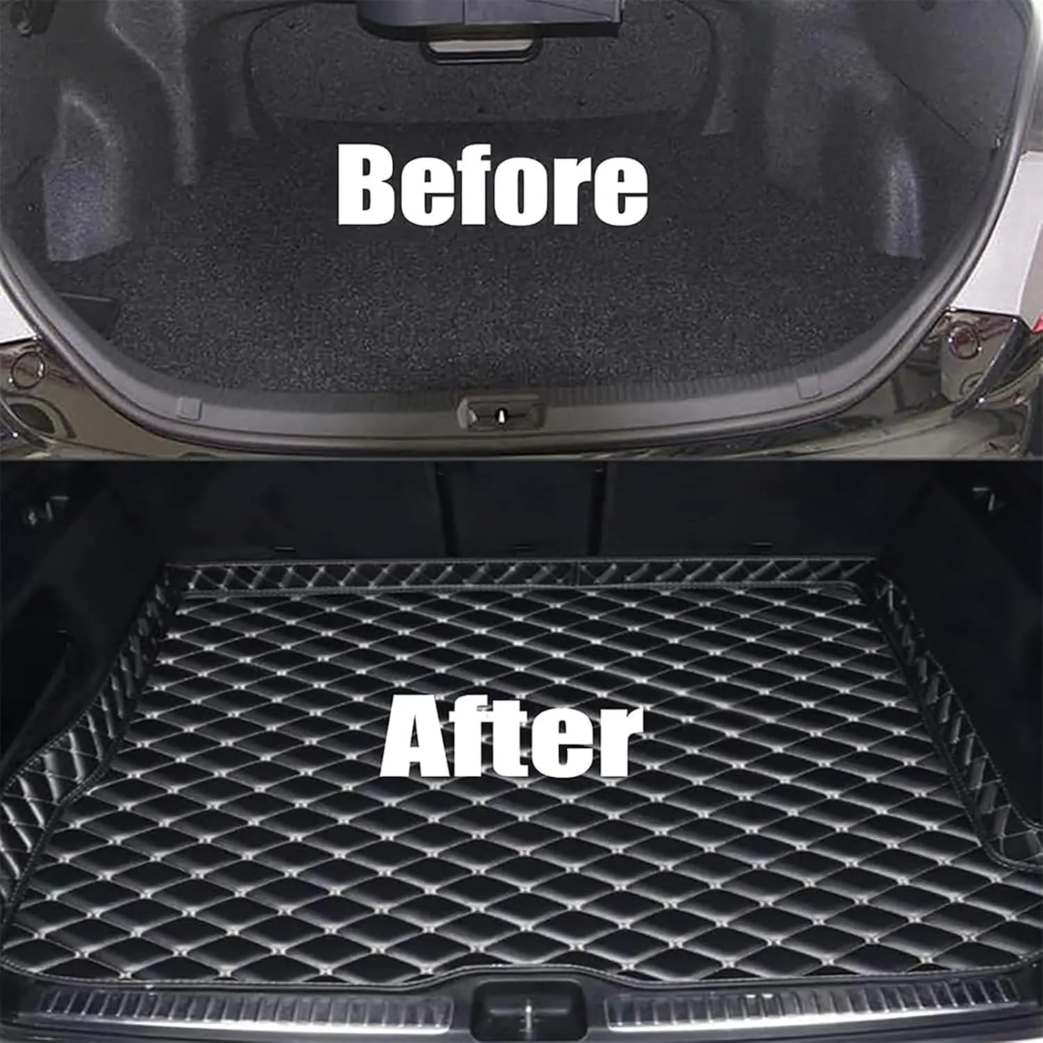 Car Cargo Liners for Mitsubishi Eclipse Cross PHEV 2021 2022 2023, PU Leather Rear Trunk Mats Boot Mats Liner Pad Cargo Tray Liners Carpets All Weather Waterproof Anti-Slip Interior Accessories