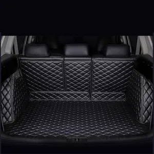 Car Full Coverage Cargo Liners for Nissan X-Trail II (T31) 2008 2009 2010, Leather Boot Mats Waterproof Anti-Scratch Car Boot Protector Accessories,Black