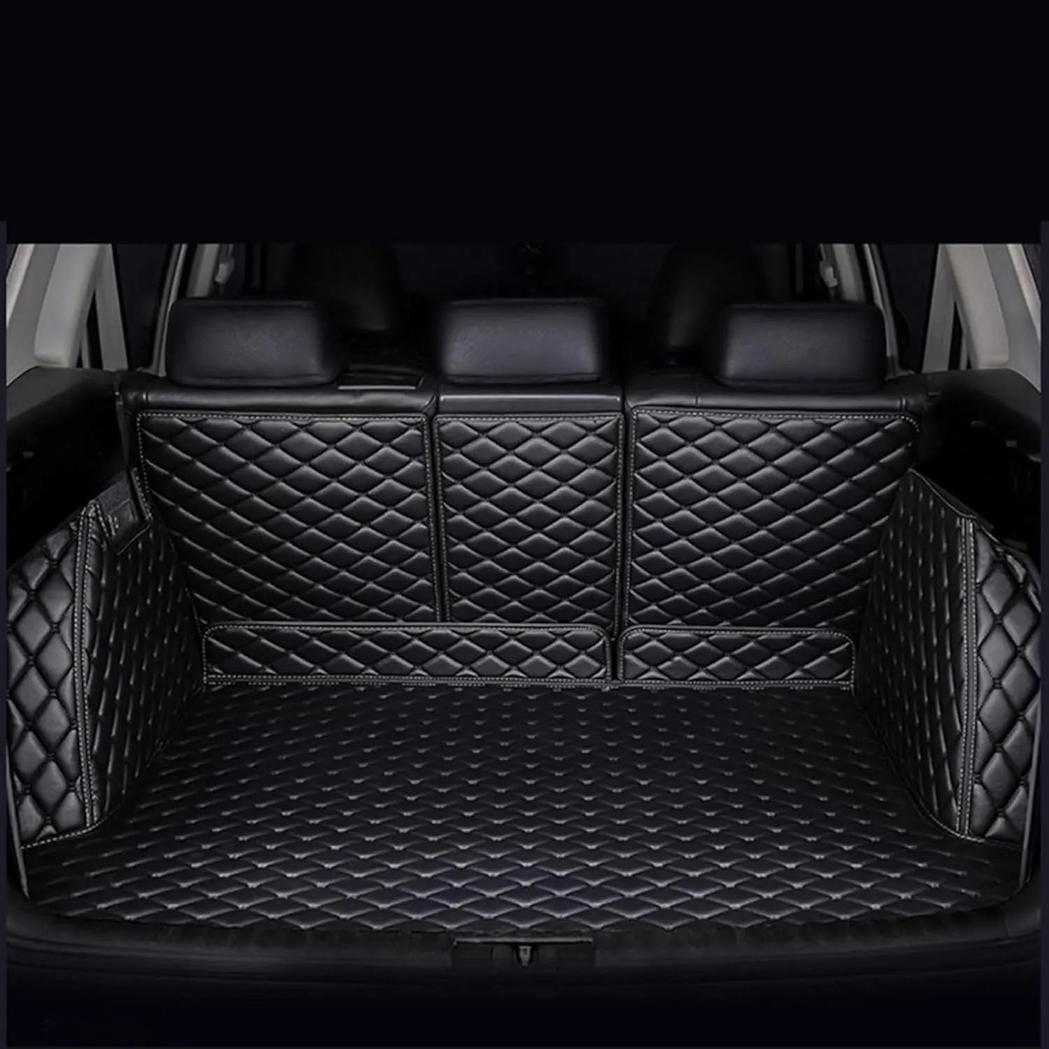 Car Full Coverage Cargo Liners for Nissan X-Trail II (T31) 2008 2009 2010, Leather Boot Mats Waterproof Anti-Scratch Car Boot Protector Accessories,Black