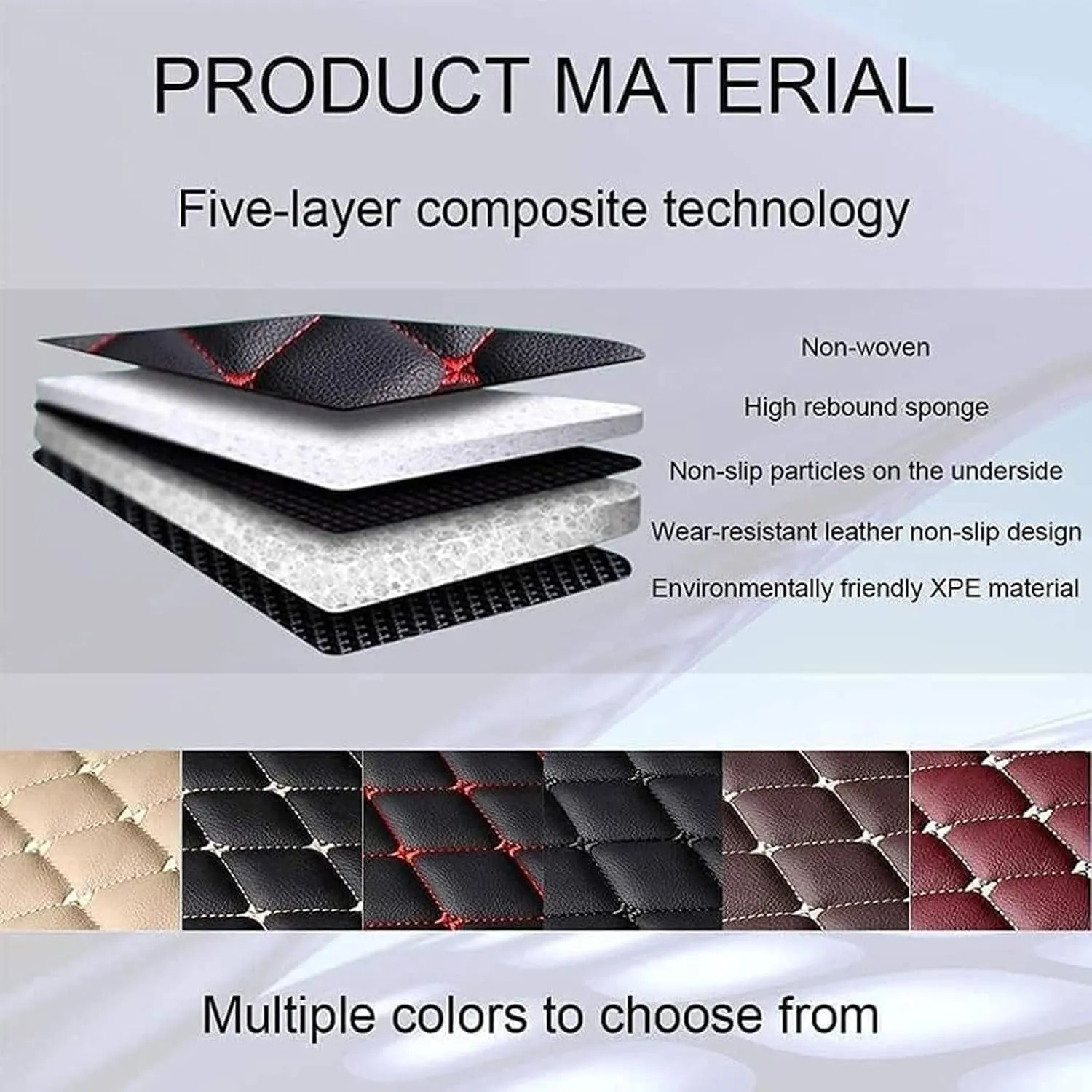 Car Full Coverage Cargo Liners for Nissan X-Trail III (T33) 2022 2023 2024 7-seat, Leather Boot Mats Waterproof Anti-Scratch Car Boot Protector Accessories,Red