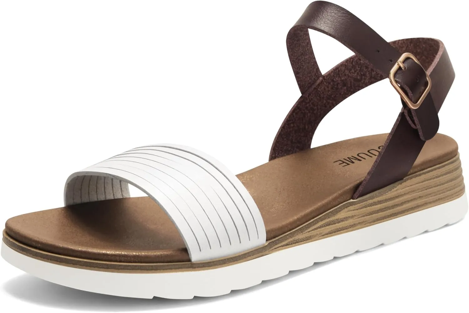Carcuume Women's Comfortable Lightweight Walking Footbed Arch Support Flat Sandal,DR-00