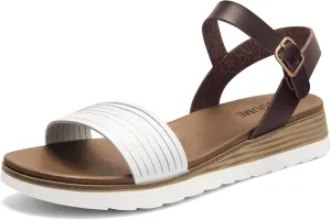 Carcuume Women's Comfortable Lightweight Walking Footbed Arch Support Flat Sandal,DR-00
