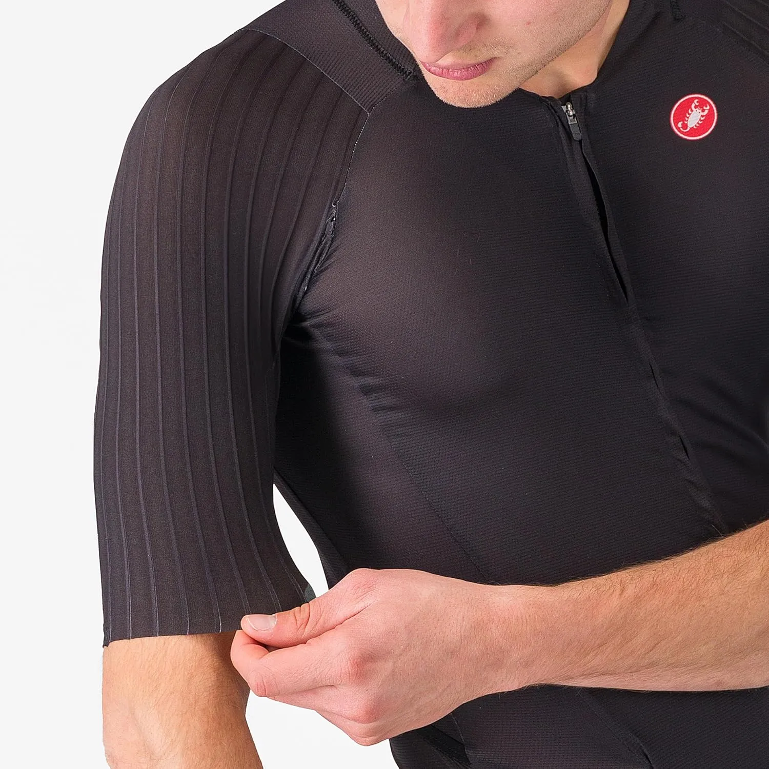 CASTELLI Men’s Sanremo 3 Suit Short Sleeve, Cycling Race Swim Bike Run, Aerodynamic Triathlon Suit with Tri Seat Pad