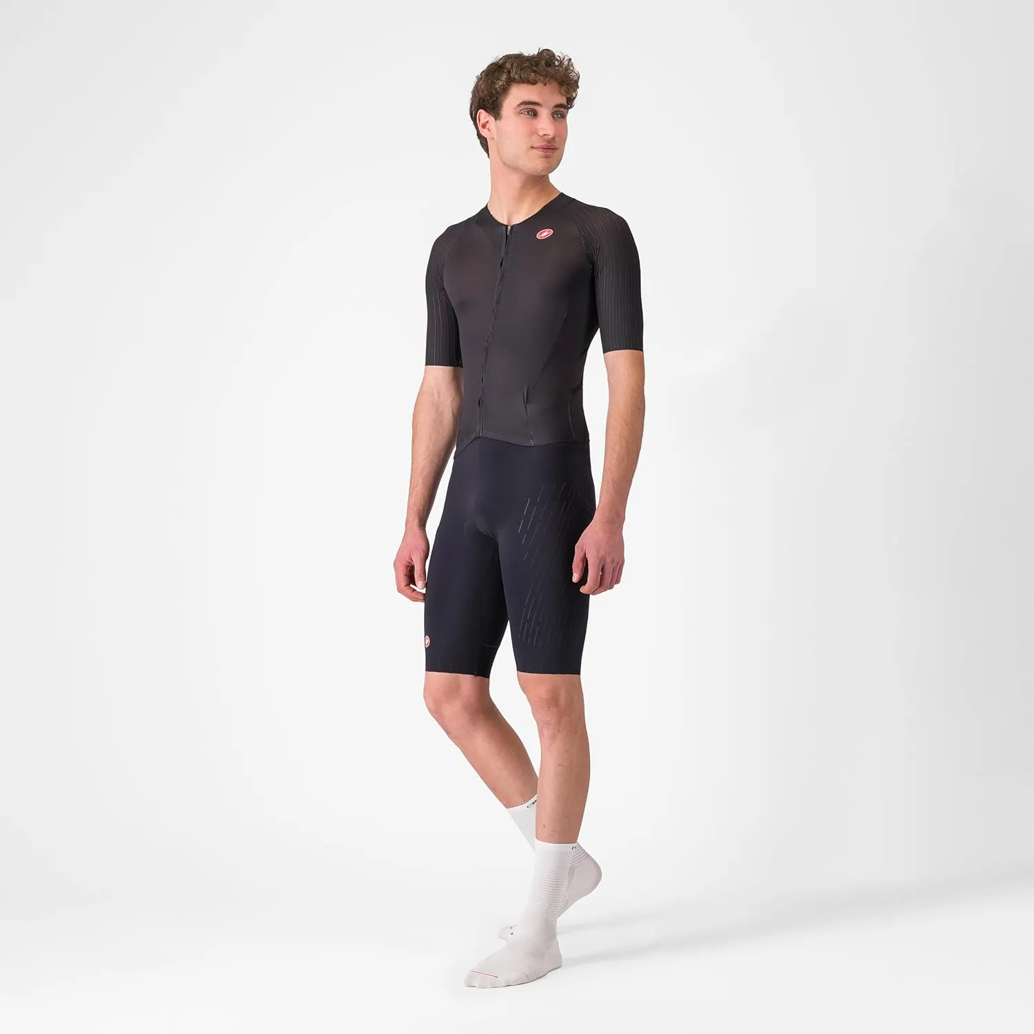 CASTELLI Men’s Sanremo 3 Suit Short Sleeve, Cycling Race Swim Bike Run, Aerodynamic Triathlon Suit with Tri Seat Pad