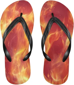 CEBUGI Unisex Flip Flop -Flat Sandal -NonSlip Couple Slippers -Natural Rubber Foam Soles Ultimate Comfort and Durability for Indoor Outdoor|Flames
