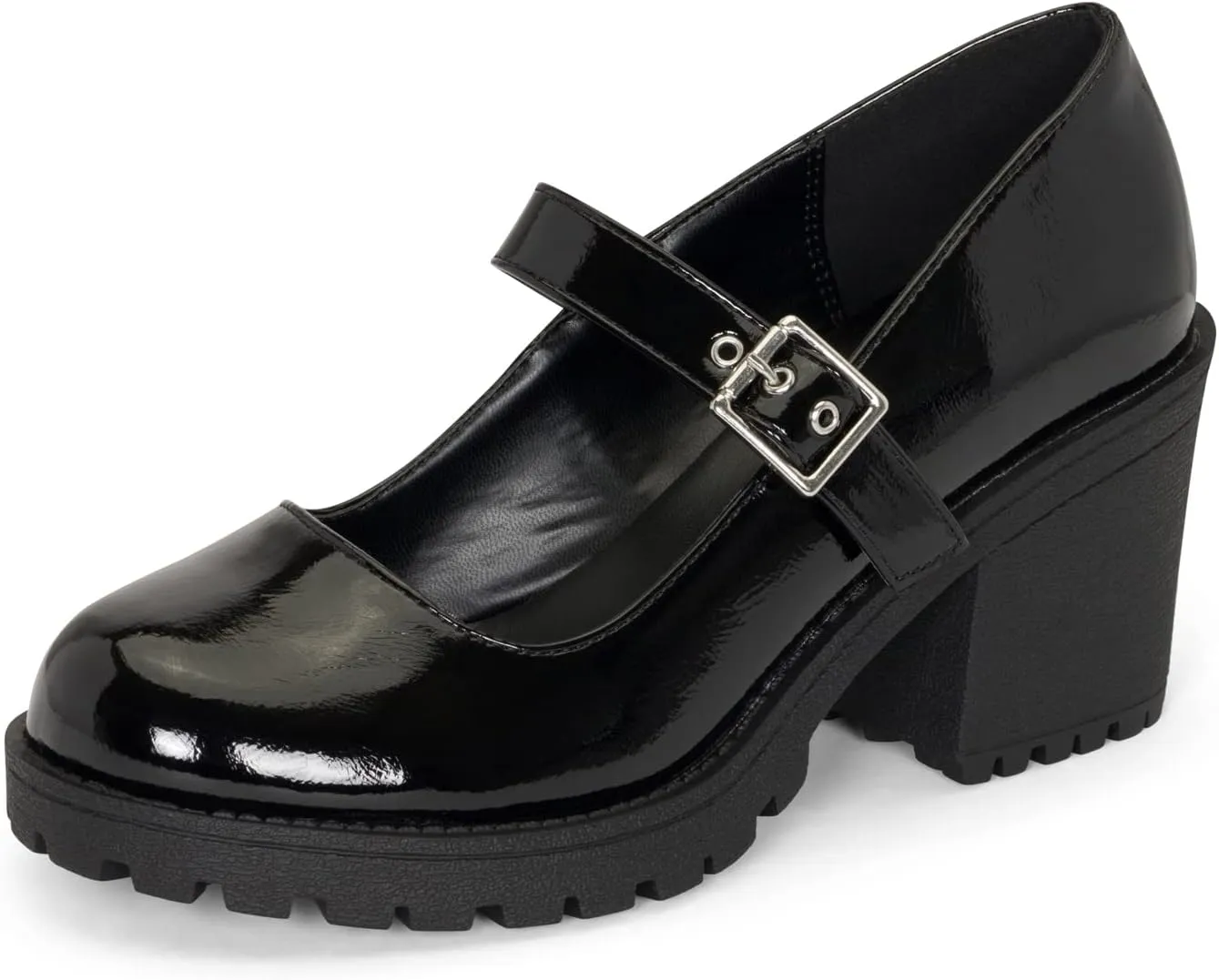 Chariot & Co Womens Platform Mary Janes Loafer Heels Ankle Strap Pumps | Chunky Lug Sole Shoes | Coquette Y2K Cosplay Ready Rush