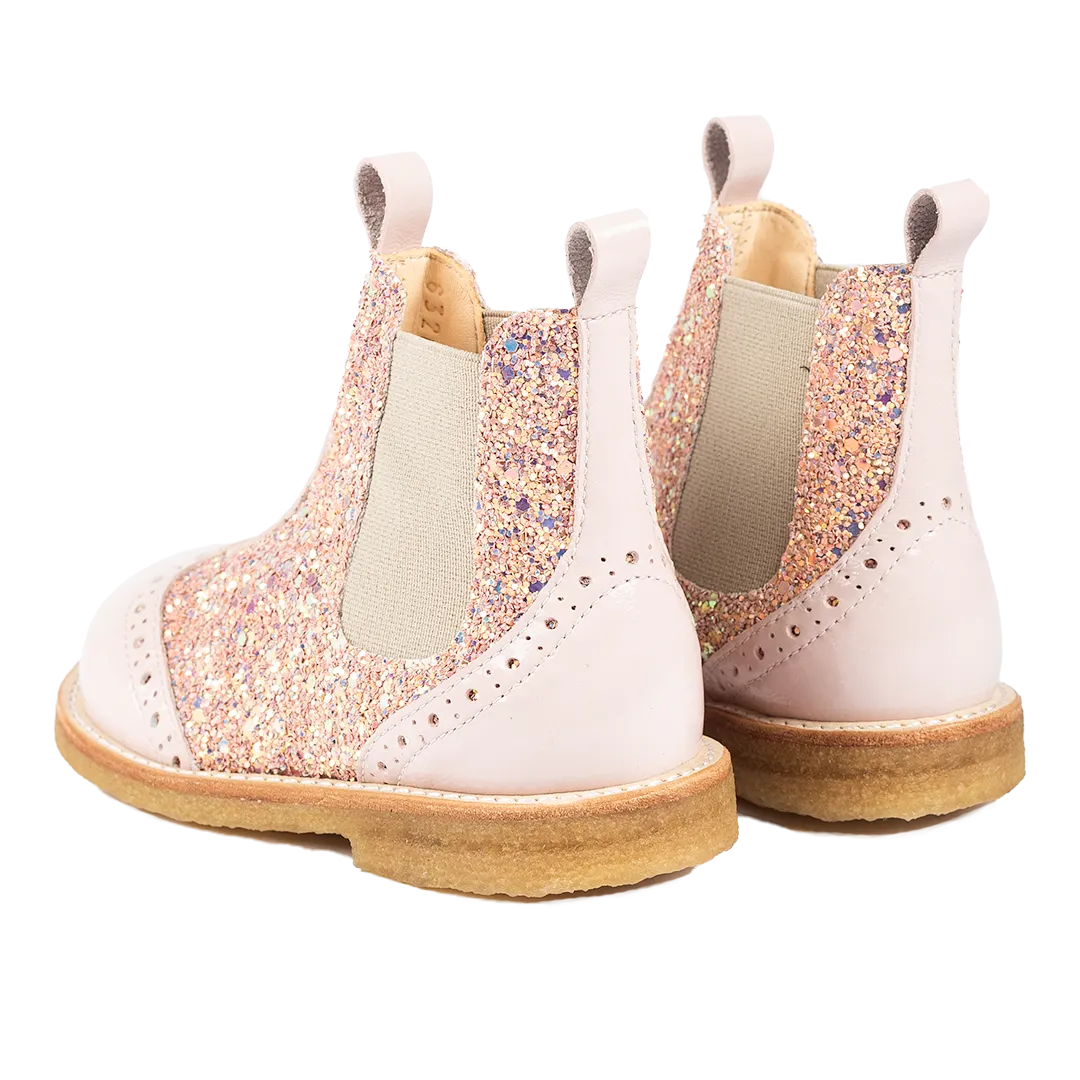 Chelsea boot with Glitter and brogues details