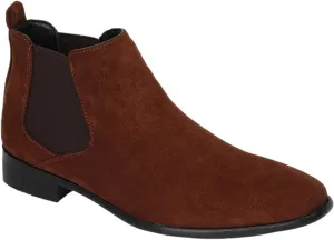 Chelsea Boots Vintage Suede Casual Ankle Boots Classic Pointed Toe Cowboy Boots Dress Boot