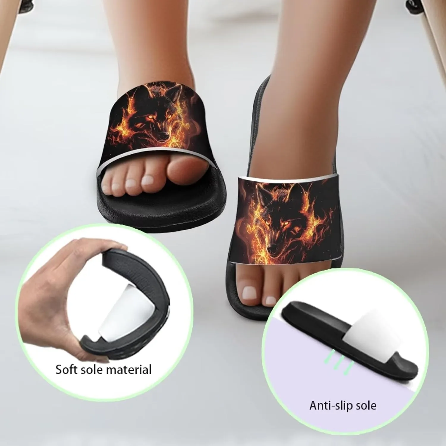 Children Slide Sandals Soft Anti-Skid Sandal Comfort Lightweight Slip On Summer Slippers for Beach Pool