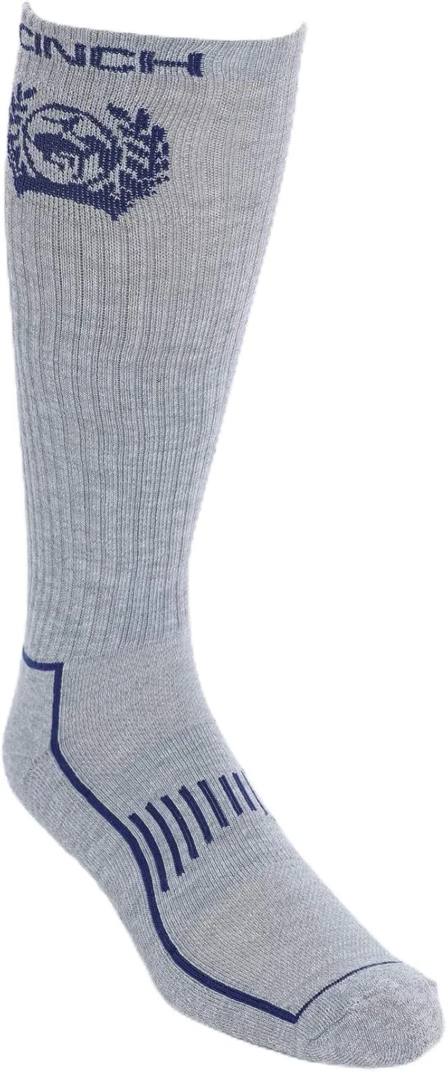 CINCH Men's Performance Boot Sock, Heather Grey, L