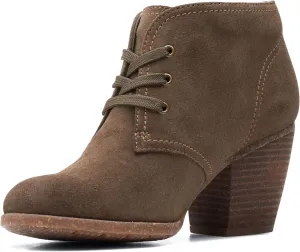 Clarks Bergen Lace Dark Olive Suede 8.5 B (M)