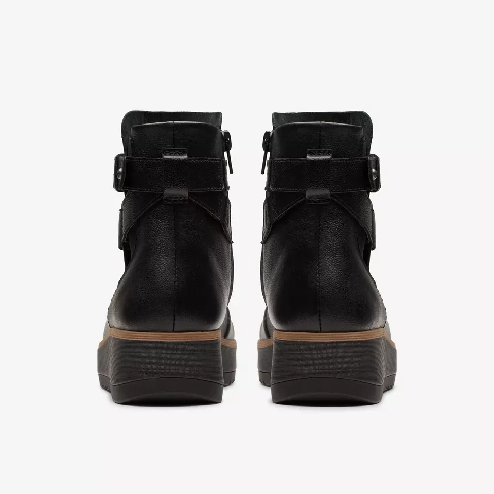 Clarks Women's Zylah Faye Black Leather 26180102