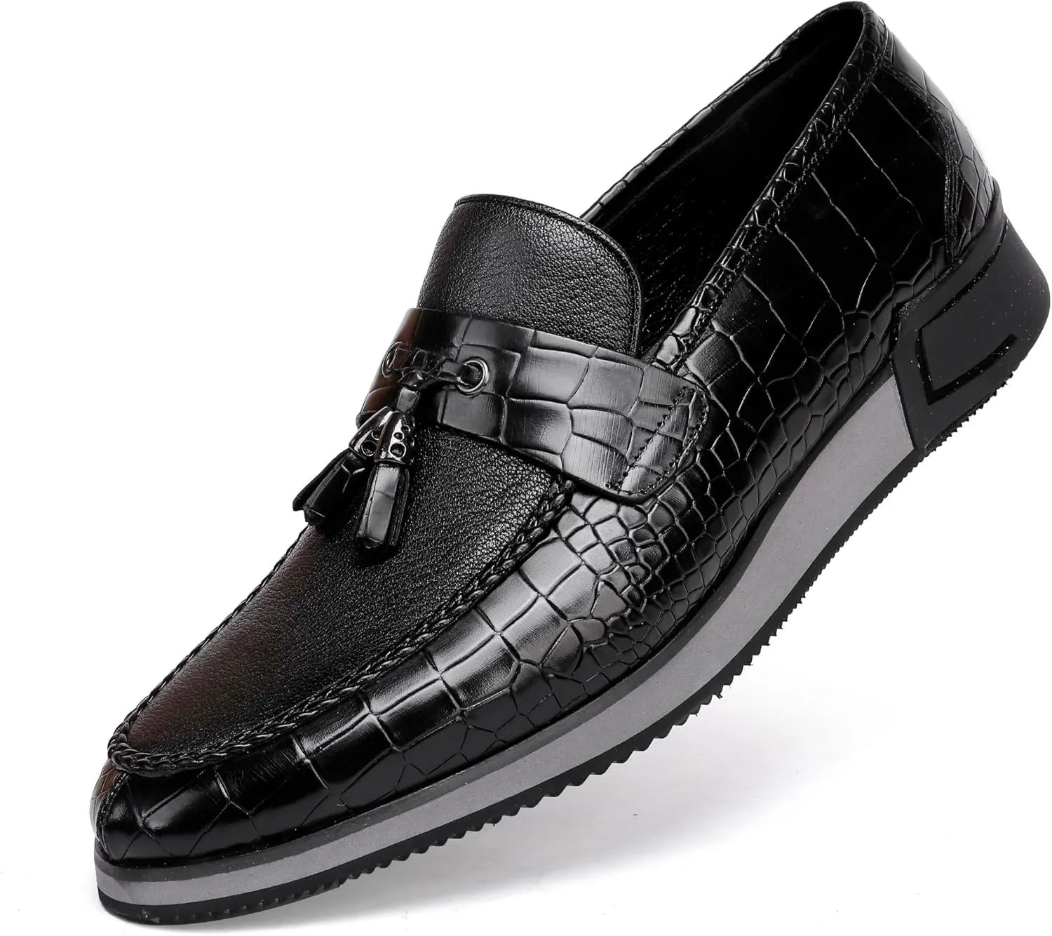Classic Men's Tassel Dress Sneakers Shoes Fashion Business Loafer Leather Casual Sneakers for Mens
