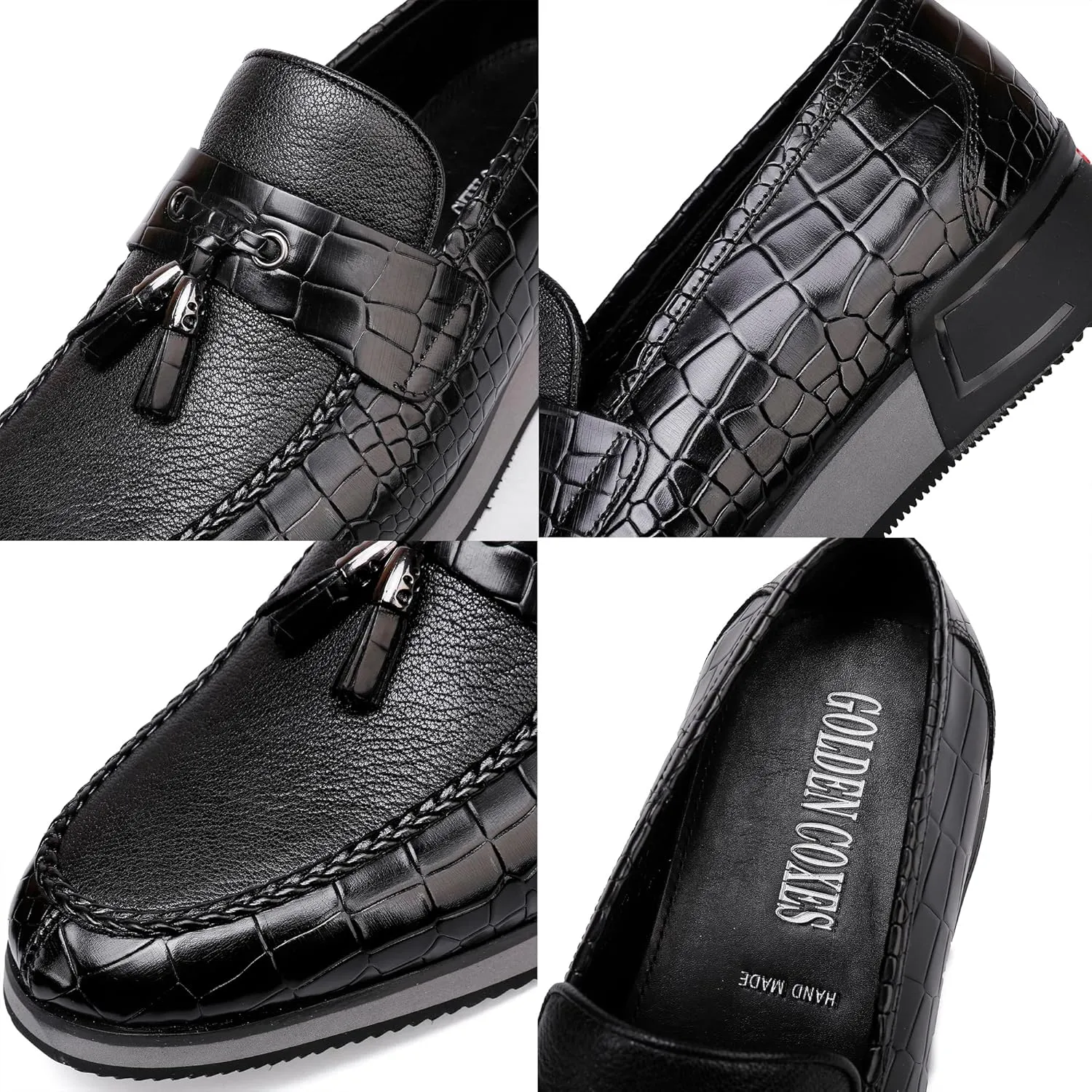 Classic Men's Tassel Dress Sneakers Shoes Fashion Business Loafer Leather Casual Sneakers for Mens