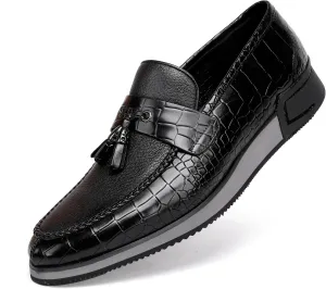 Classic Men's Tassel Dress Sneakers Shoes Fashion Business Loafer Leather Casual Sneakers for Mens