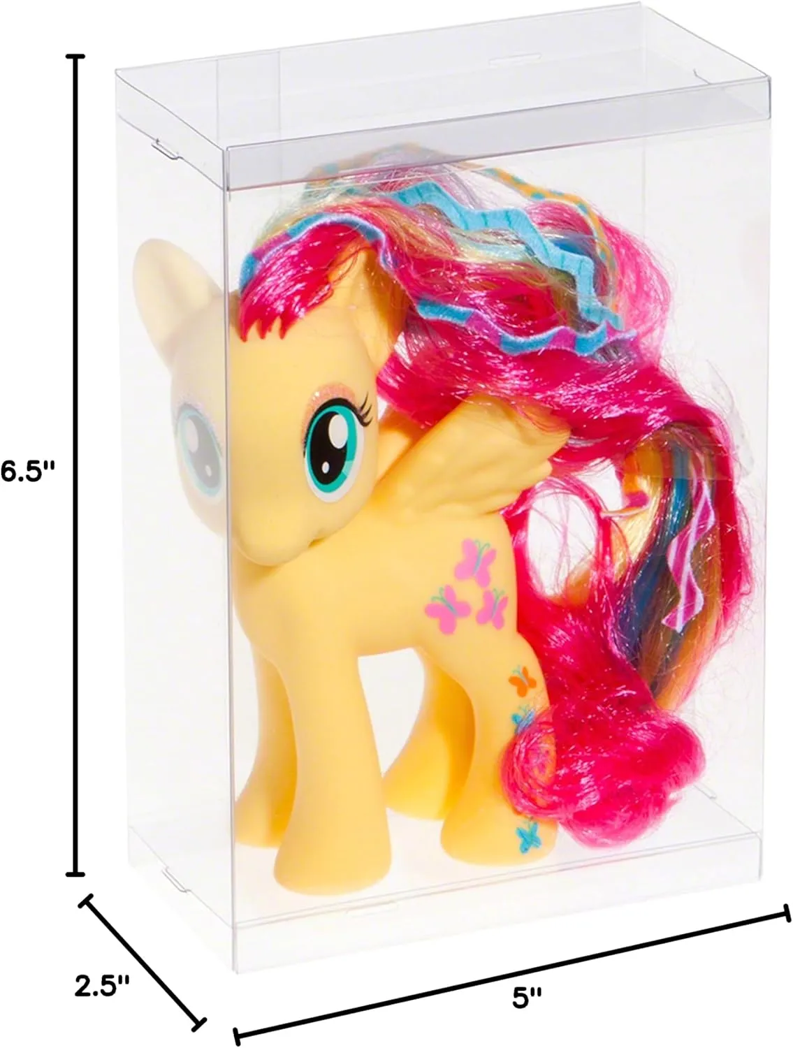 Clear Folding Display Box for Large 5-6 inch Dolls and Action Figures, 5" W x 2.5" D x 6.5" H, Pack of 20