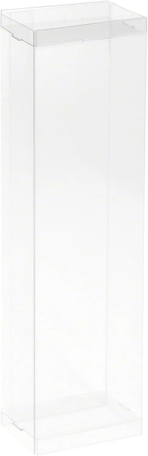 Clear Folding Display Box for Thin 8.5-9.5 inch Dolls and Action Figures, 3" W x 2" D x 10" H, Pack of 5