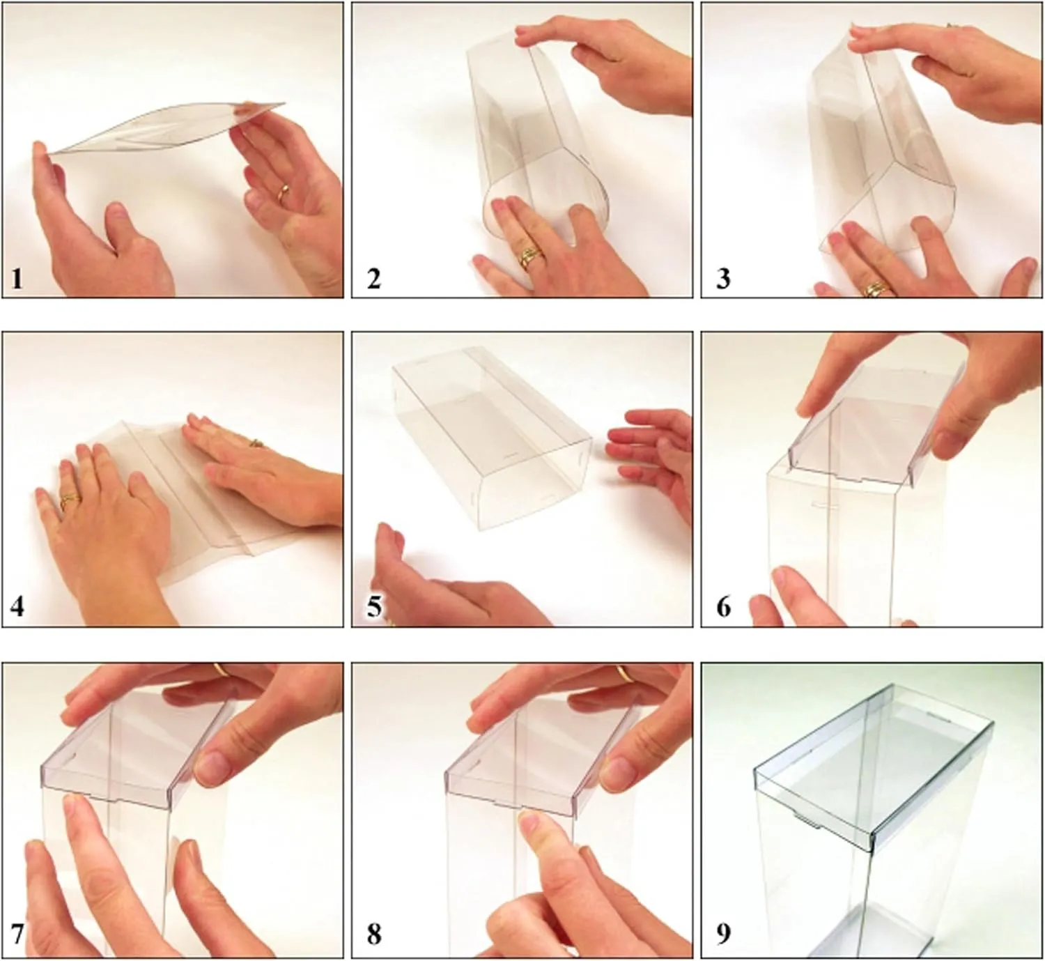 Clear Folding Display Box for Thin 8.5-9.5 inch Dolls and Action Figures, 3" W x 2" D x 10" H, Pack of 5