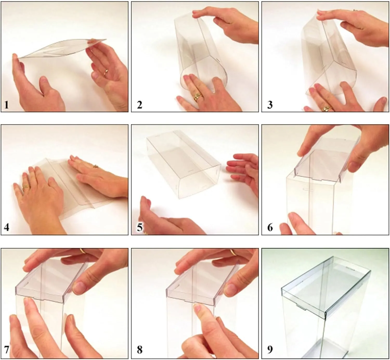 Clear Folding Display Box for Thin 8.5-9.5 inch Dolls and Action Figures, 3" W x 2" D x 10" H, Pack of 5
