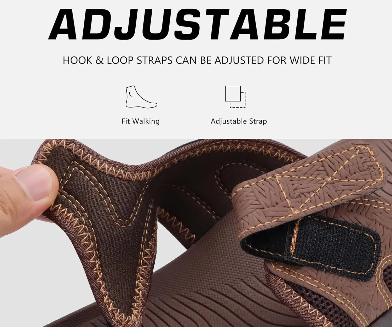 COFACE Flip Flops for Men with Arch Support Comfortable Man Thong Sandals Adjustable Beach Flip-flop Outdoor