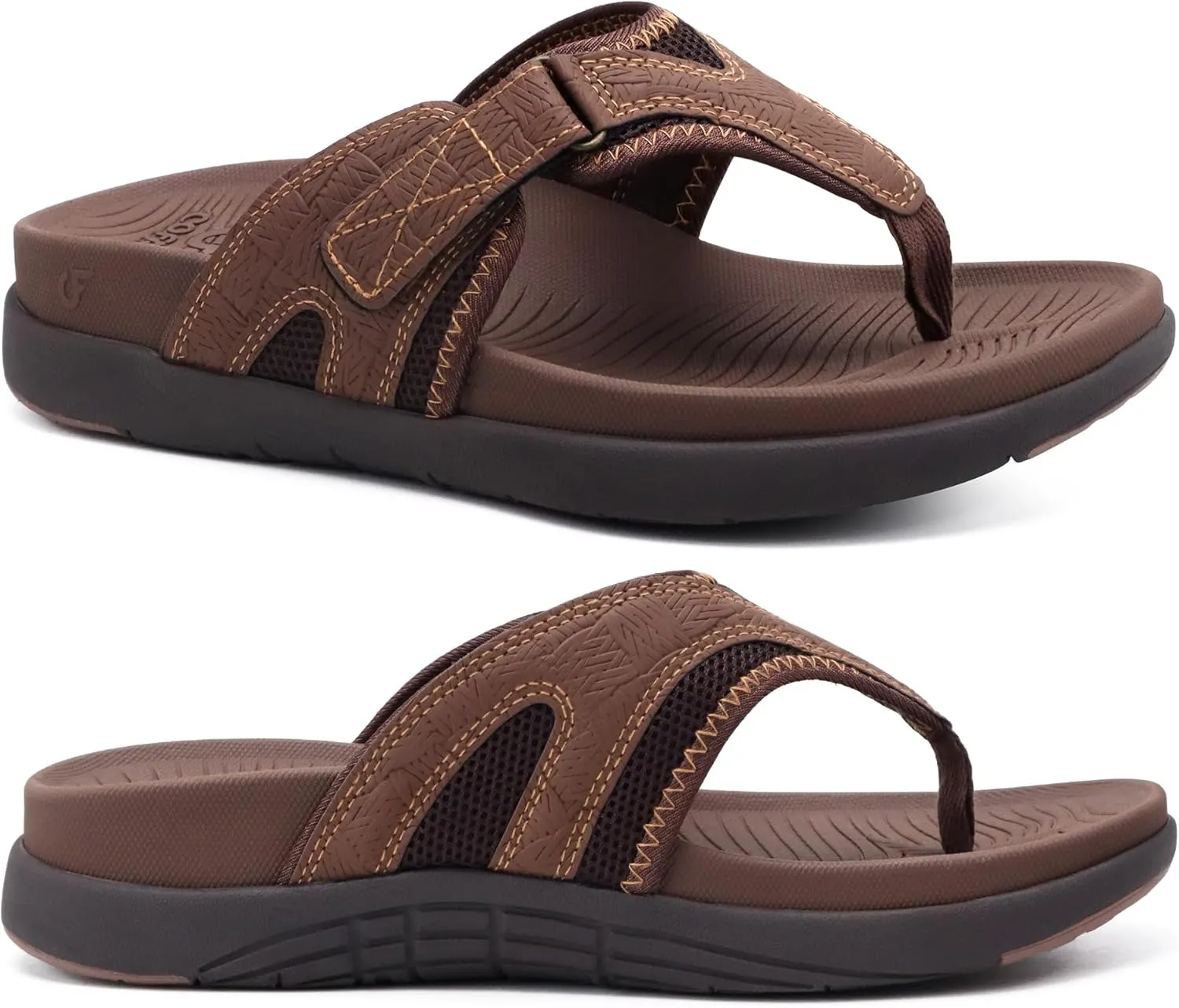 COFACE Flip Flops for Men with Arch Support Comfortable Man Thong Sandals Adjustable Beach Flip-flop Outdoor