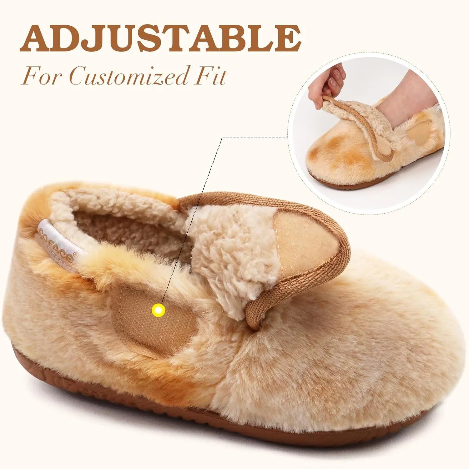 COFACE Women House Slippers Memory Foam Fluffy Slippers Ladies House Shoes Indoor Outdoor
