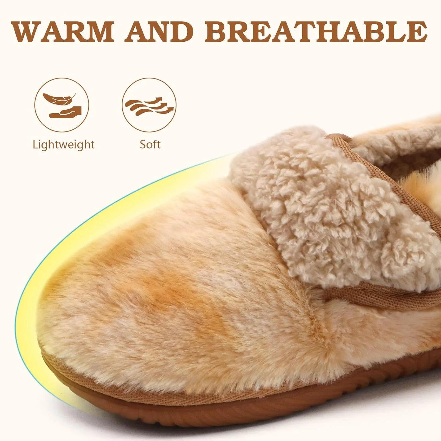 COFACE Women House Slippers Memory Foam Fluffy Slippers Ladies House Shoes Indoor Outdoor