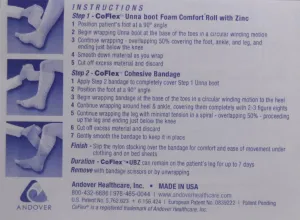 CoFlex Unna Boot with Zinc, Step 1: 4" x 6 Yds. Step 2: 4" x 7 Yds., 2/Bx