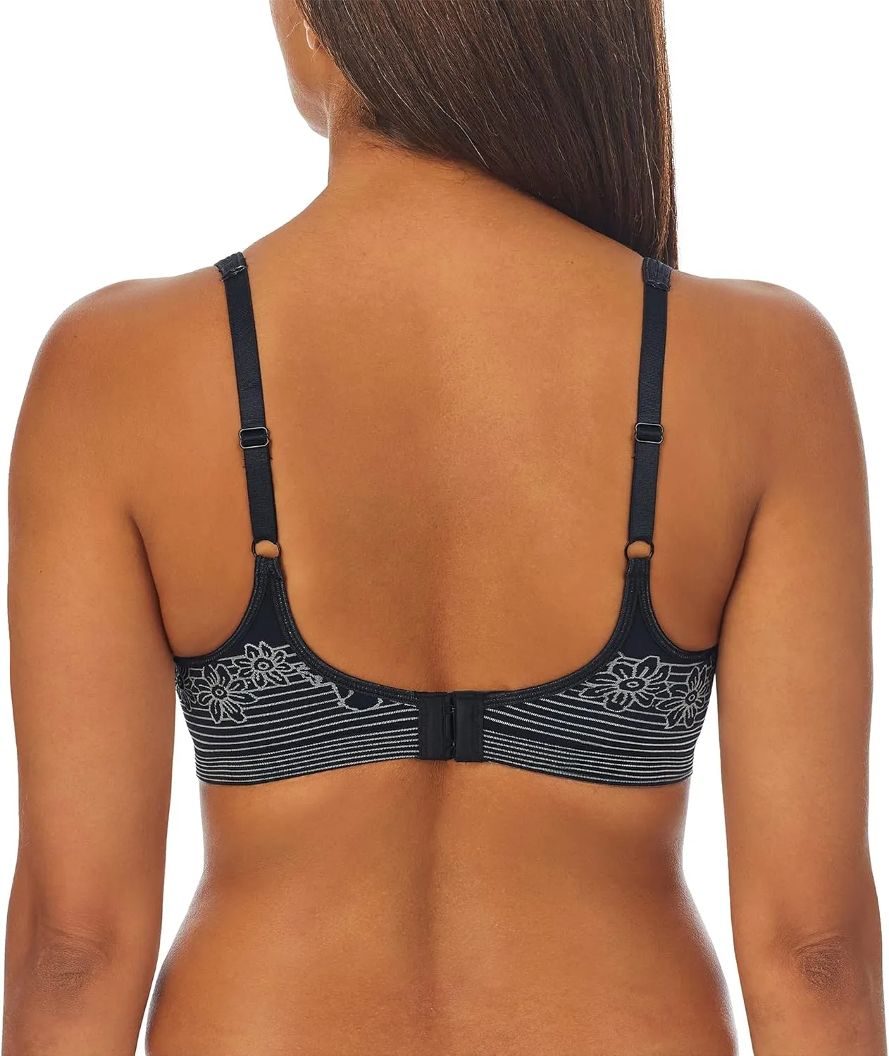 Company Ellen Tracy Women's Seamless Curves Wireless Floral Print Comfort Bra with Adjustable Straps