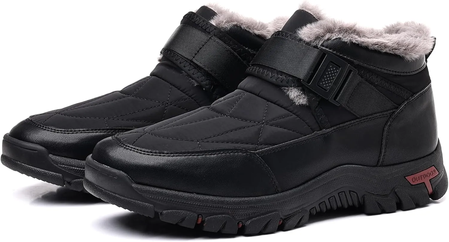 COSIDRAM Mens Snow Boots Outdoor Winter Warm Hiking Ankle Boots Anti Slip Insulated Work Shoes