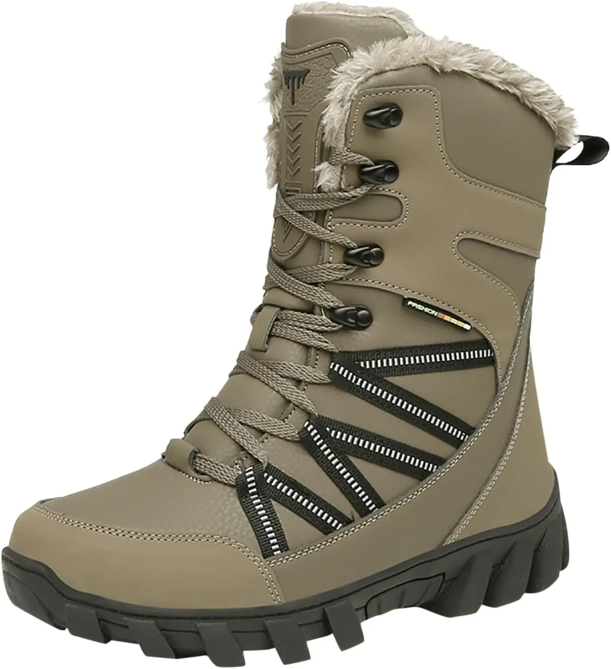 Cotton Snow Boots for Men Water Proof Insulated Mid Calf Boots Fleece Lined Warm Winter Non Slip Mens Warm Boots Size 11