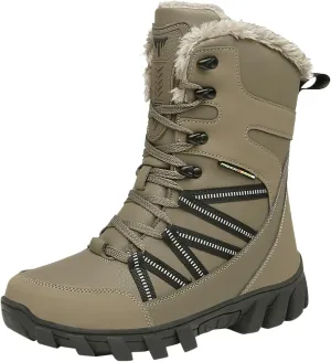 Cotton Snow Boots for Men Water Proof Insulated Mid Calf Boots Fleece Lined Warm Winter Non Slip Mens Warm Boots Size 11