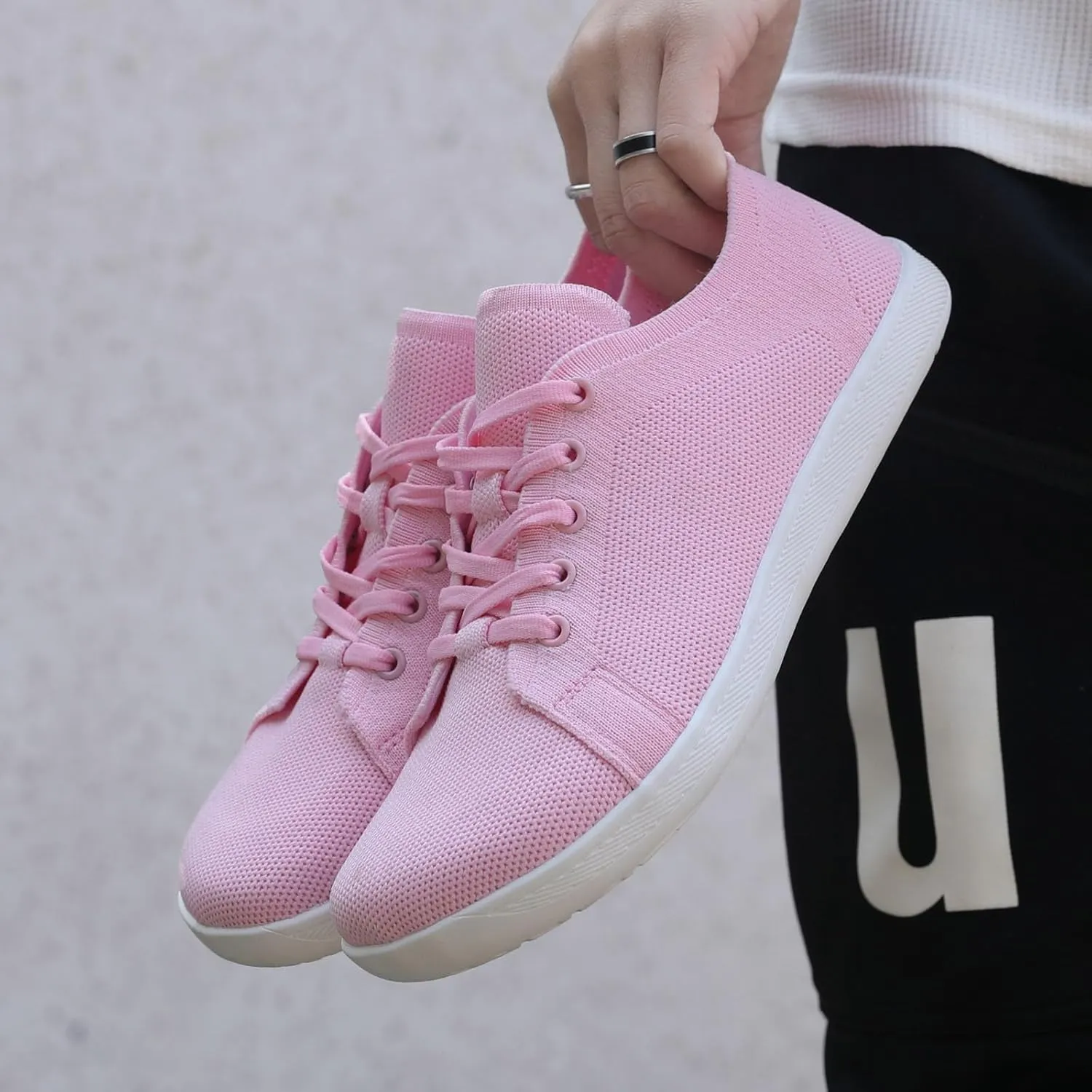 Couple Solid Color Wide Head Outdoor Barefoot Casual Shoes Breathable Comfortable Mens Sneaker Shoes with Arch Support